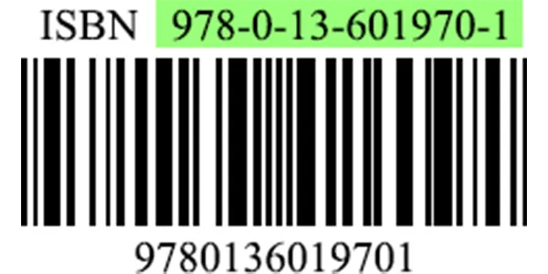 Illustration showing where to find the ISBN on a book