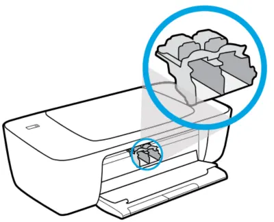 Baja la tapa de la impresora y la compuerta de acceso a los cartuchos HP DeskJet 1118