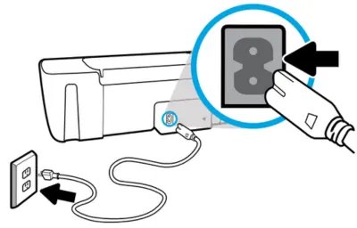 Conecta el cable de alimentación HP DeskJet 1115