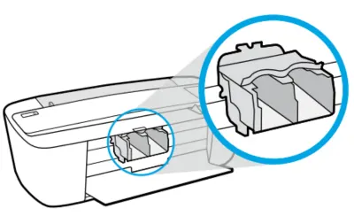 El riel de soporte de los cartuchos de tinta se moverá a la posición central HP 3700
