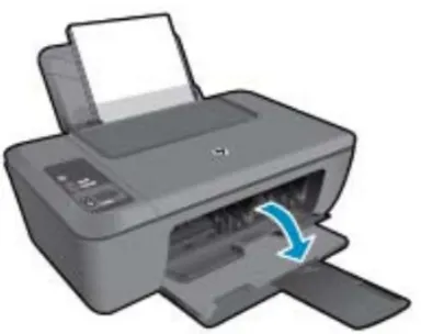 Baja la compuerta interna de la impresora HP DeskJet 2512