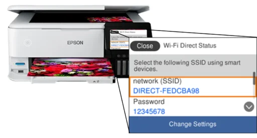 Ejemplo de Hoja de Estado de Red de una impresora EPSON con pantalla LCD