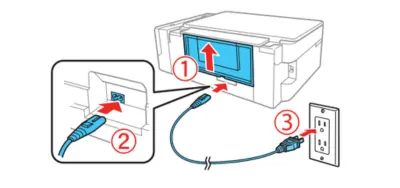 Conecta el cable de alimentación Epson L395