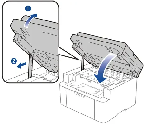 Cierra la compuerta superior Brother DCP-1612W