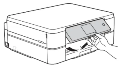 Levanta el panel de control y enciende la impresora Brother DCP-J562DW