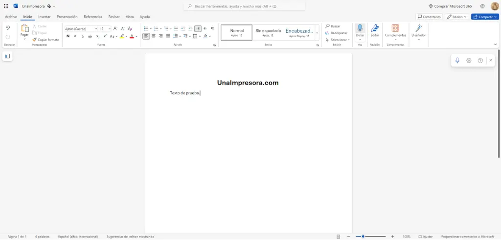 Microsoft Word WorkSpace Screen - Edición de documentos