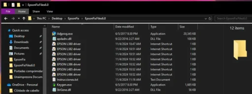 Reset epson printer - Extraer archivos